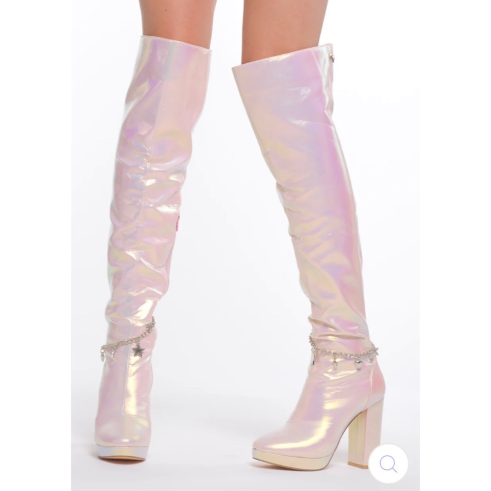 Sparkl Pink Fairy Star High Boot Size 8